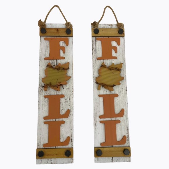 Other - Set Fall Hanging Wall Decor Sign Rustic Farmhouse Distressed Wood Indoor Outdoor